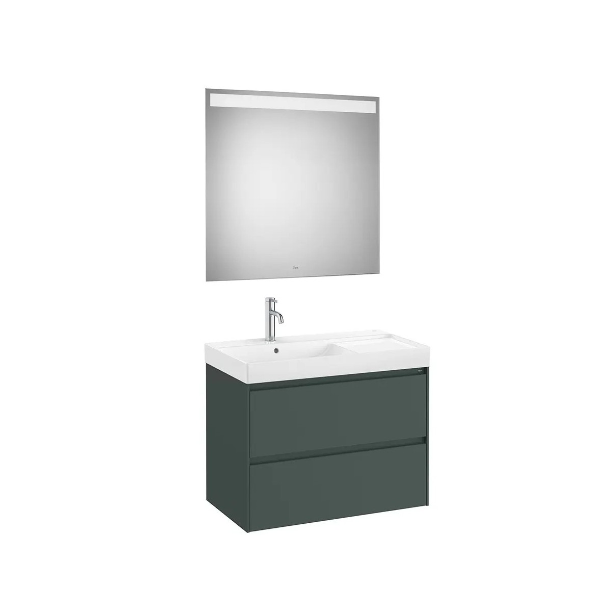 Ensemble Meuble 2 tiroirs lavabo à gauche Ona 80cm Vert Mat - Roca A851708513