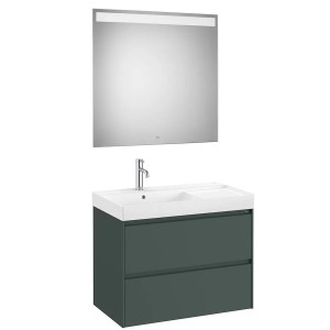 Ensemble Meuble 2 tiroirs lavabo à gauche Ona 80cm Vert Mat - Roca A851708513