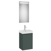 Ensemble lave-mains Meuble 1 porte et miroir avec éclairage LED Ona 40cm Vert Mat - Roca A851695513