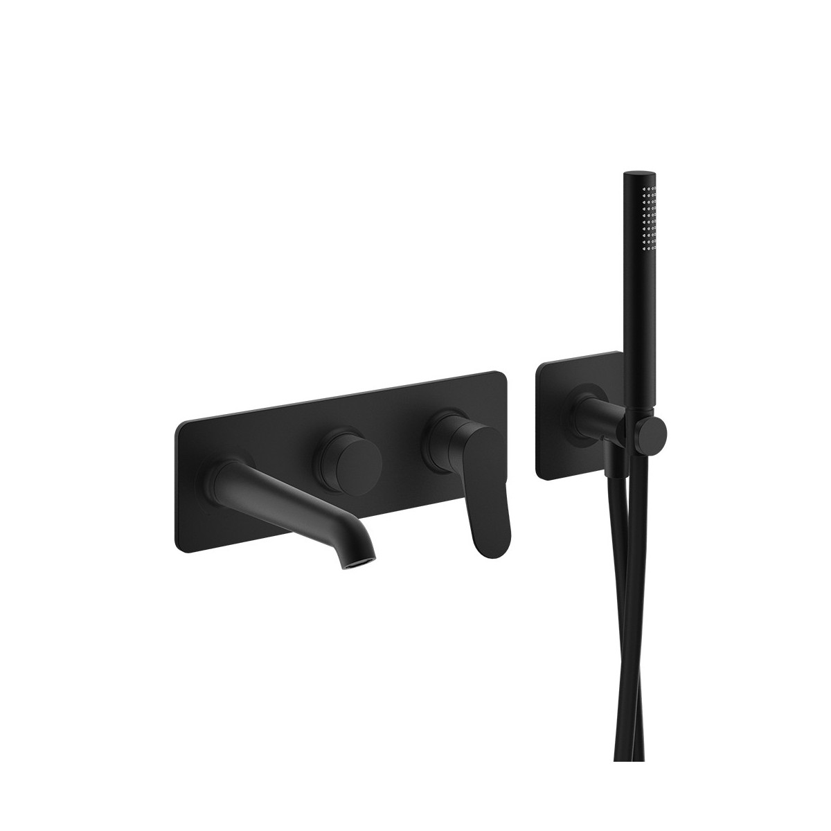 CRISTINA Façade mitigeur encastrée bain douche 2 sorties blackmat