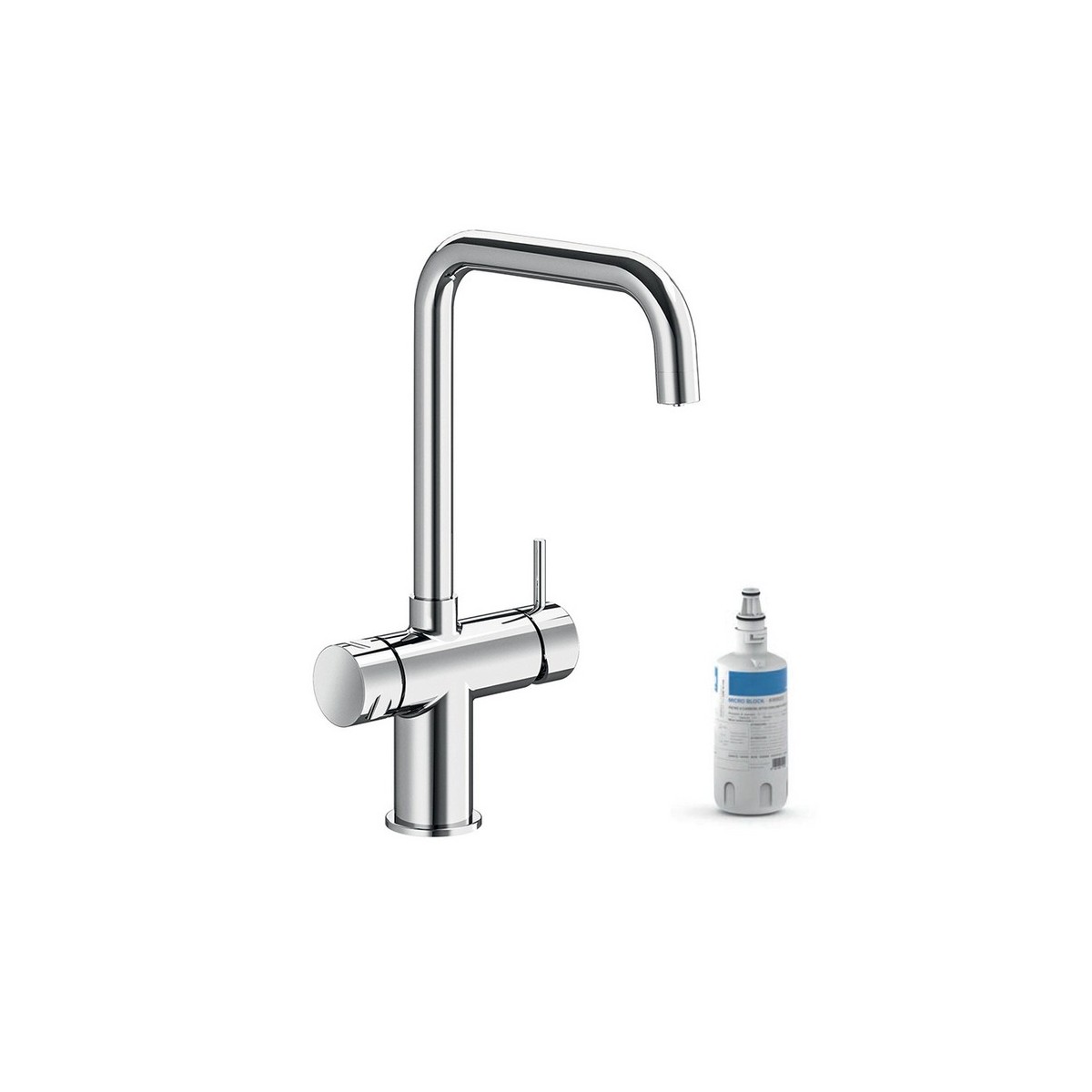 Mitigeur évier chromé avec filtration de l'eau par filtre à charbon - CRISTINA ONDYNA KT46051 