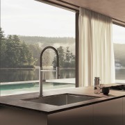 Mitigeur évier inox brossé avec douchette - CRISTINA ONDYNA KX50628 