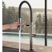 Mitigeur évier inox brossé avec douchette - CRISTINA ONDYNA KX50628 