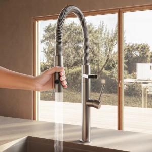 Mitigeur évier inox brossé avec douchette - CRISTINA ONDYNA KX50728 