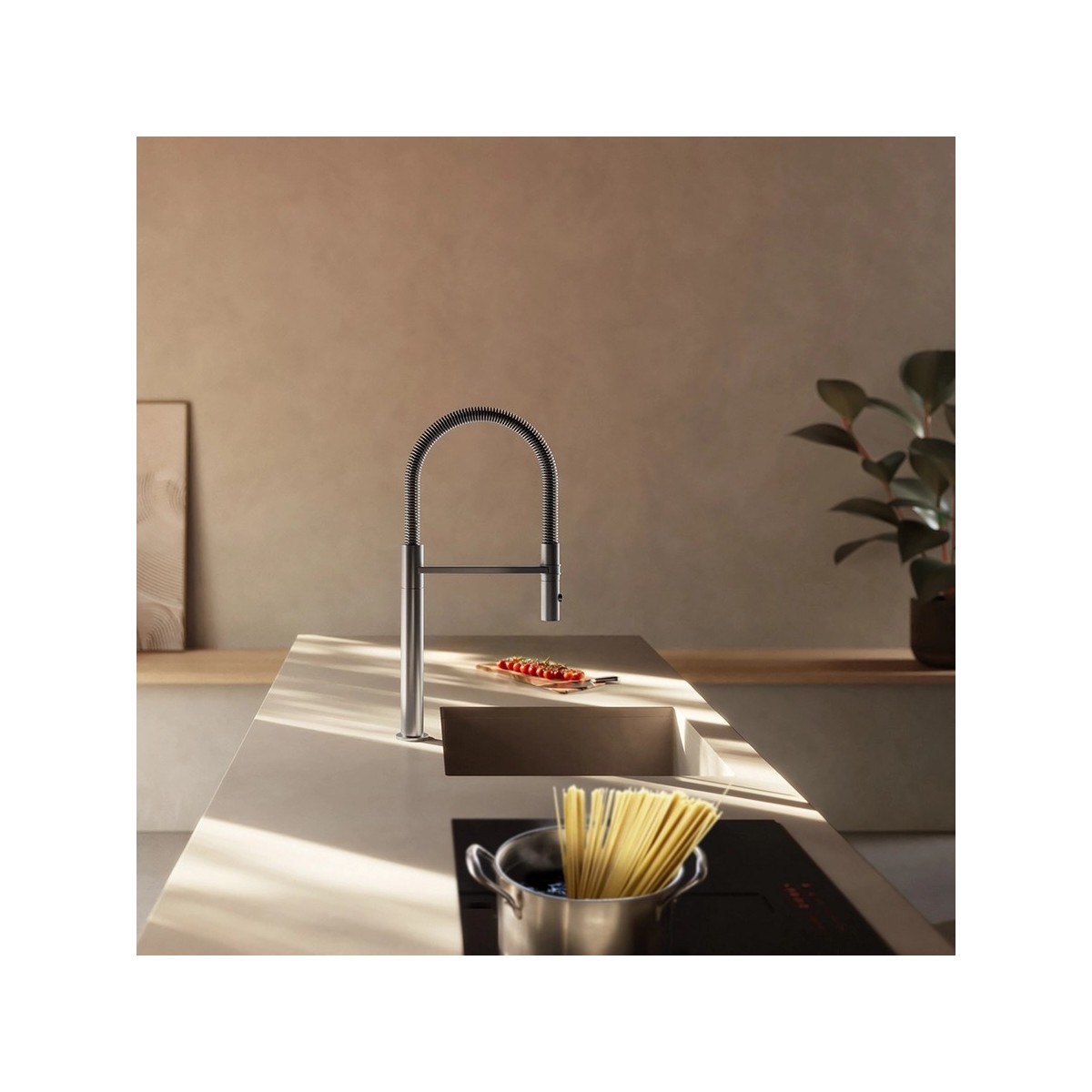 Mitigeur évier inox brossé avec douchette - CRISTINA ONDYNA KX50728 