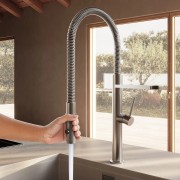 Mitigeur évier inox brossé avec douchette - CRISTINA ONDYNA KX50728 