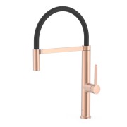 Mitigeur cuisine à bec flexible Or Rose Mat 24K - TRES 23048701OPM 