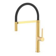 Mitigeur cuisine à bec flexible Or Mat 24K - TRES 23048701OM 