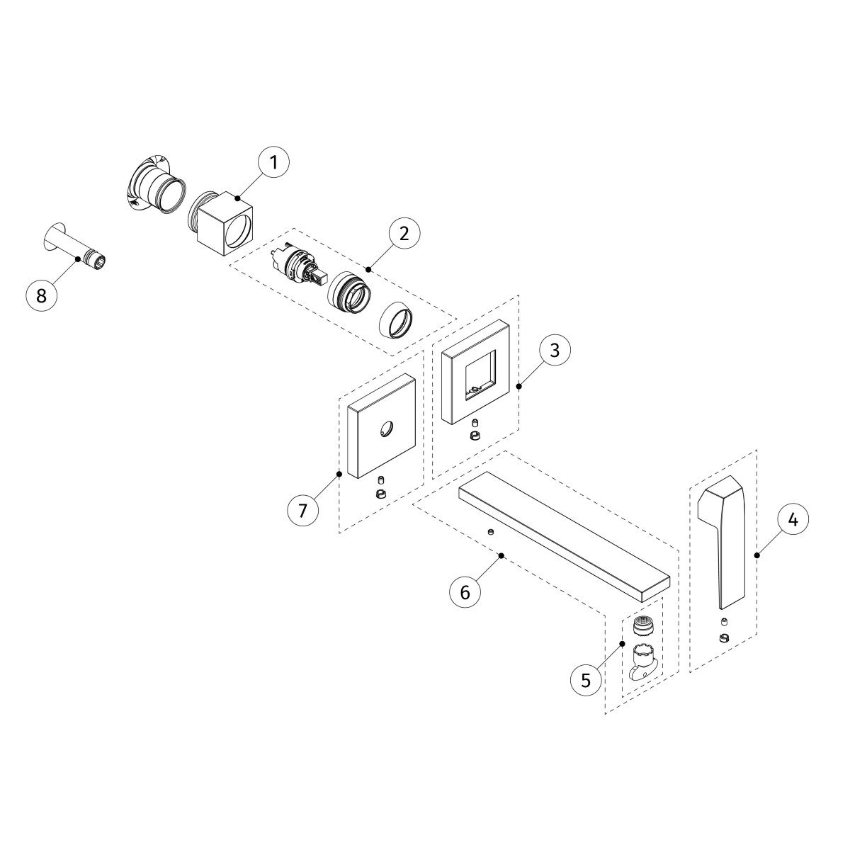 Façade mitigeur lavabo Chrome - TRES 20230022 