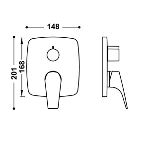 Pièce apparente pour boîtier encastré Rapid-box 2 voies Chrome - TRES 21728110 