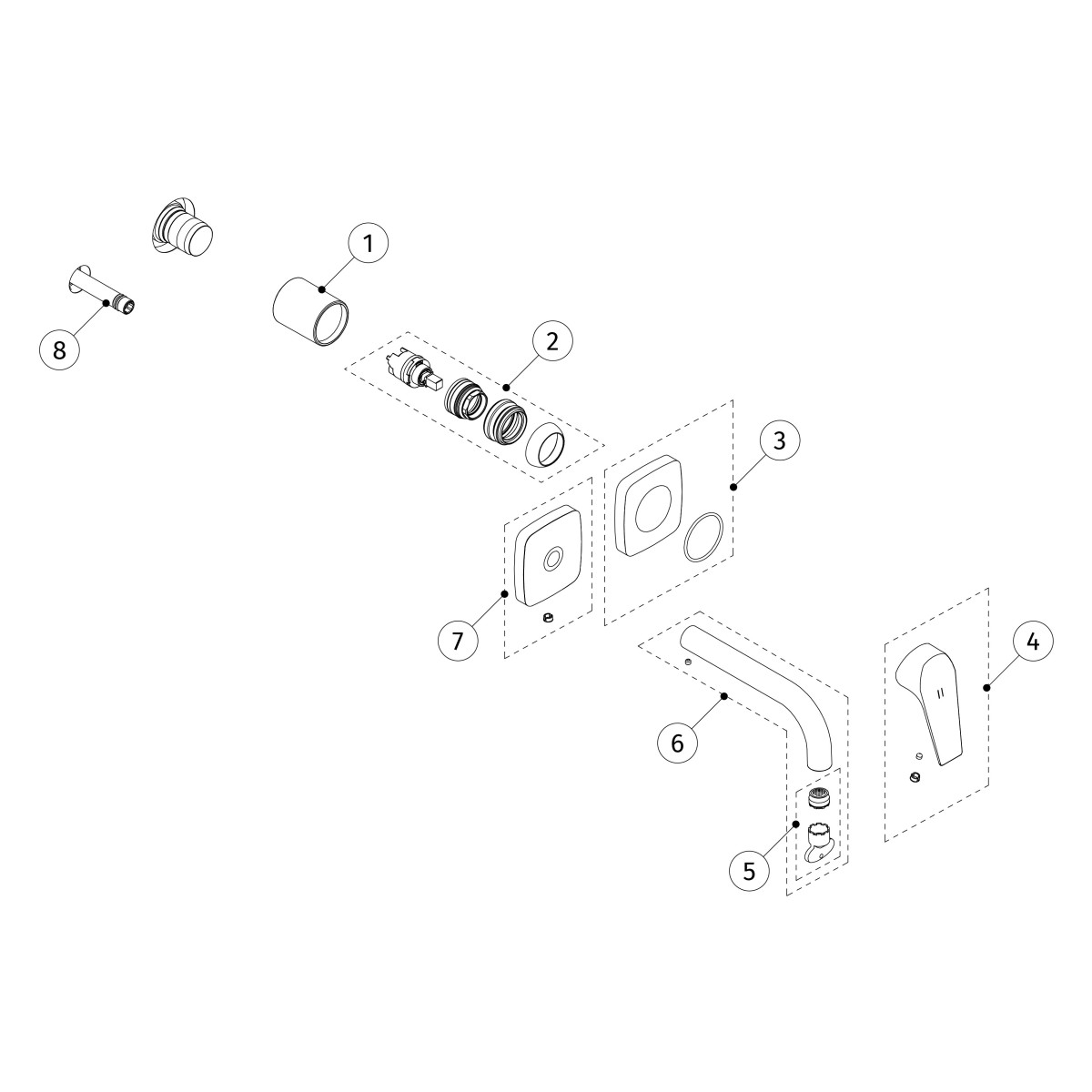 Façade mitigeur lavabo Chrome - TRES 21730021 