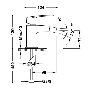 Mitigeur pour bidet Chromé - TRES 22012001 