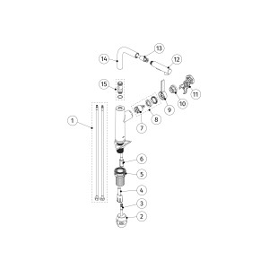 Mitigeur cuisine à bec amovible et 2 types de jet Chromé - TRES 23043803 