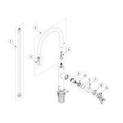 Mitigeur cuisine Chromé - TRES 23044003 