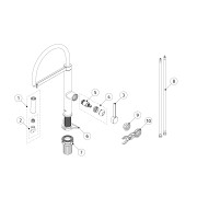 Mitigeur cuisine à bec flexible Chromé - TRES 23048701 