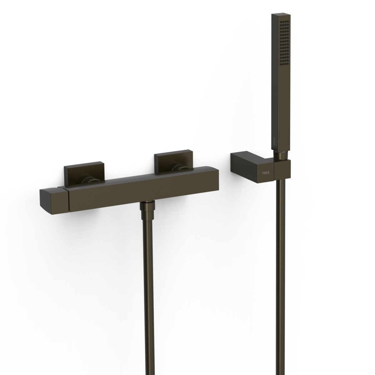 Mitigeur mural pour douche Noir Bronze - TRES 20216701KMB 
