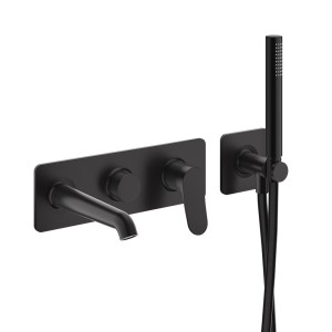 Façade encastrée bain douche 2 sorties Imperial Black - CRISTINA ONDYNA BT10276 