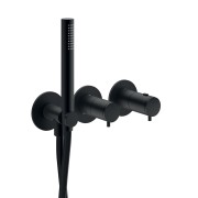 Façade douche/bain douche thermostatique 2 sorties Noir Mat - CRISTINA ONDYNA TV74213 