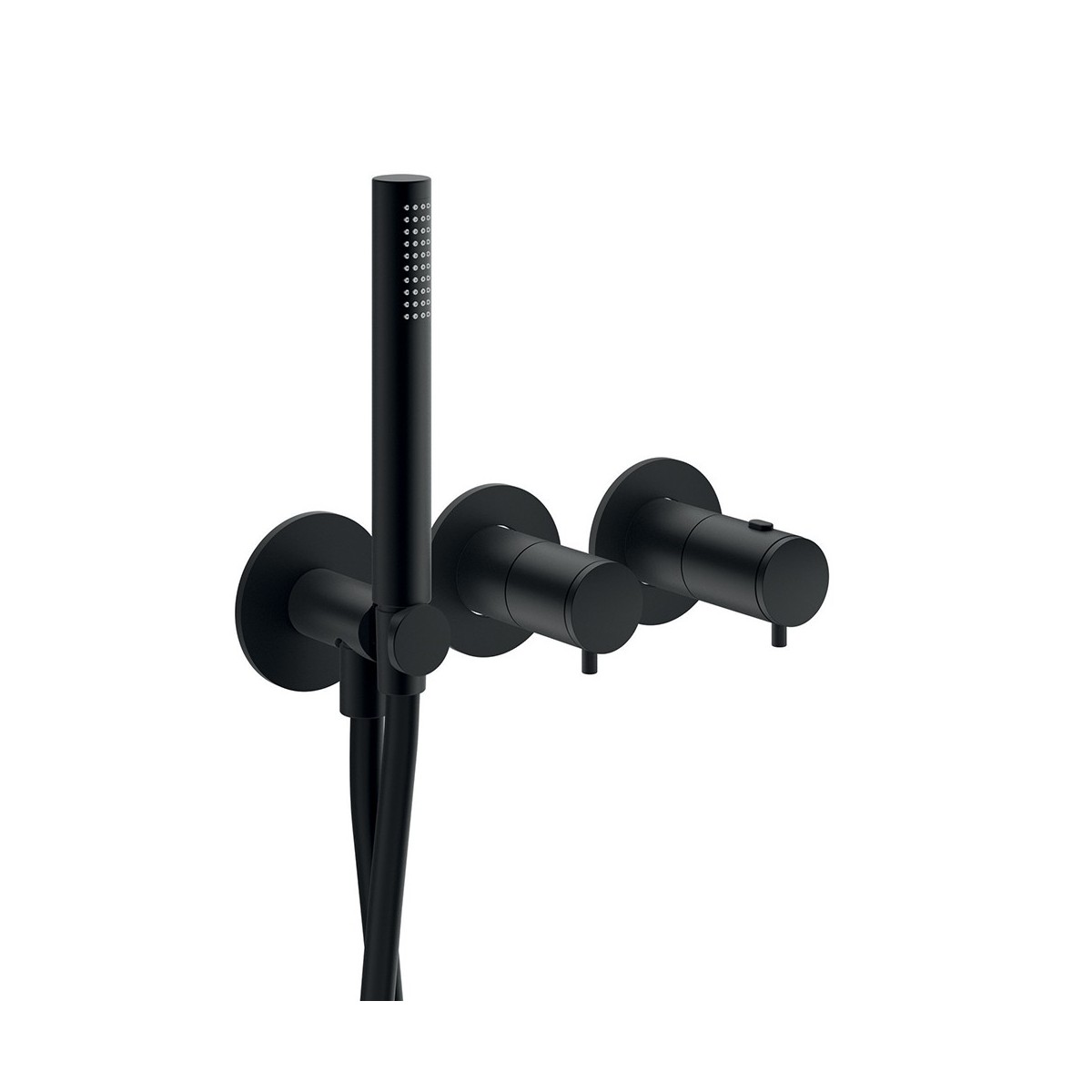 Façade douche/bain douche thermostatique 2 sorties Noir Mat - CRISTINA ONDYNA TV74213 