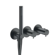 Façade douche/bain douche thermostatique 2 sorties Chromé Noir Brossé - CRISTINA ONDYNA TV74275 