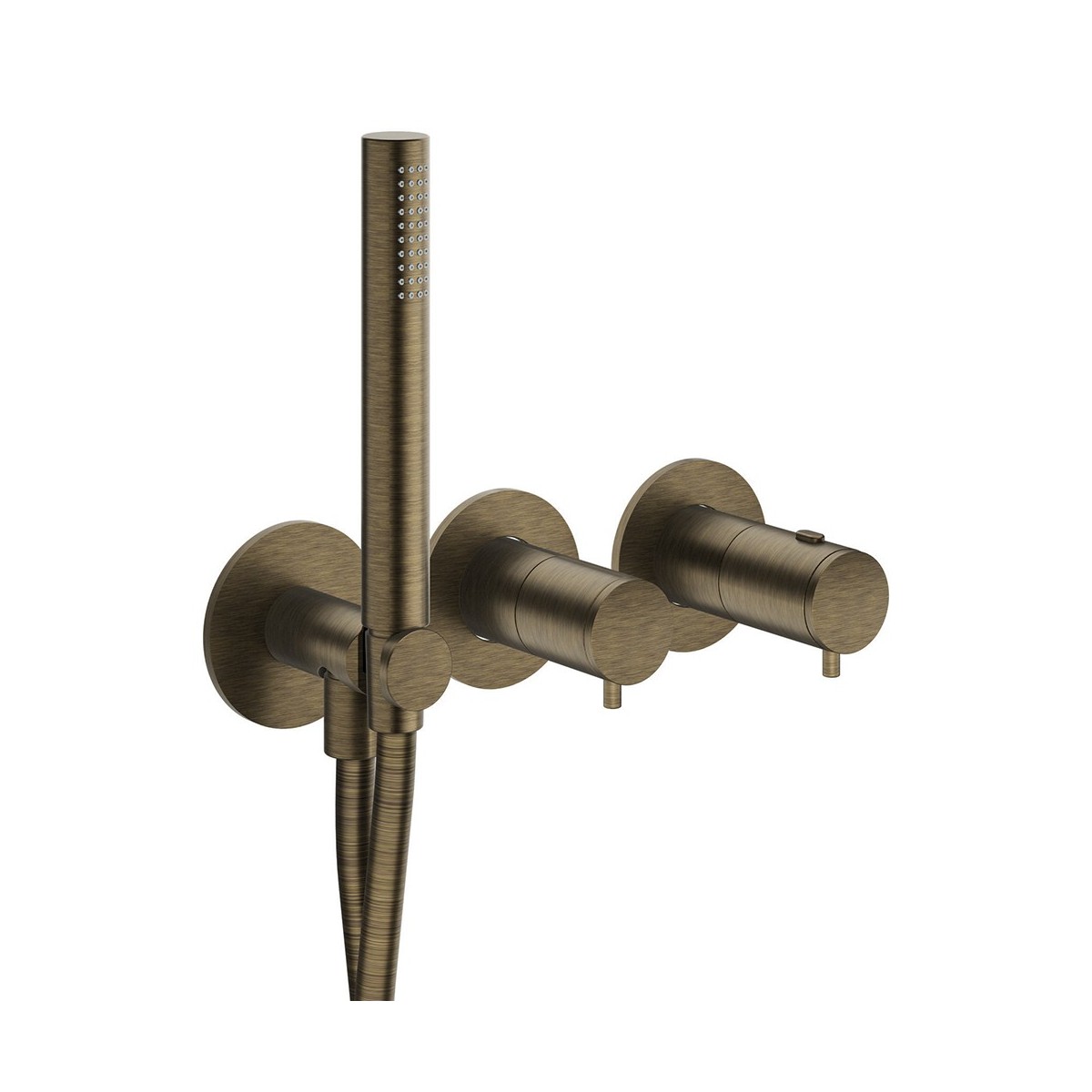 Façade douche/bain douche thermostatique 2 sorties Vieux Bronze Mat - CRISTINA ONDYNA TV74293 