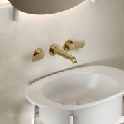 Mélangeur Lavabo Botte small 3 trous + vidage sans mecanisme Or Brossé PVD - CRISTINA ONDYNA BT24296P 