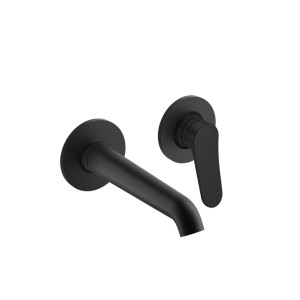 Façade Mitigeur Lavabo Botte 2 trous bec 18 cm blackmat - CRISTINA ONDYNA BT25713 