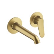 Façade Mitigeur Lavabo Botte 2 trous bec 18 cm Or Brossé - CRISTINA ONDYNA BT25796P 