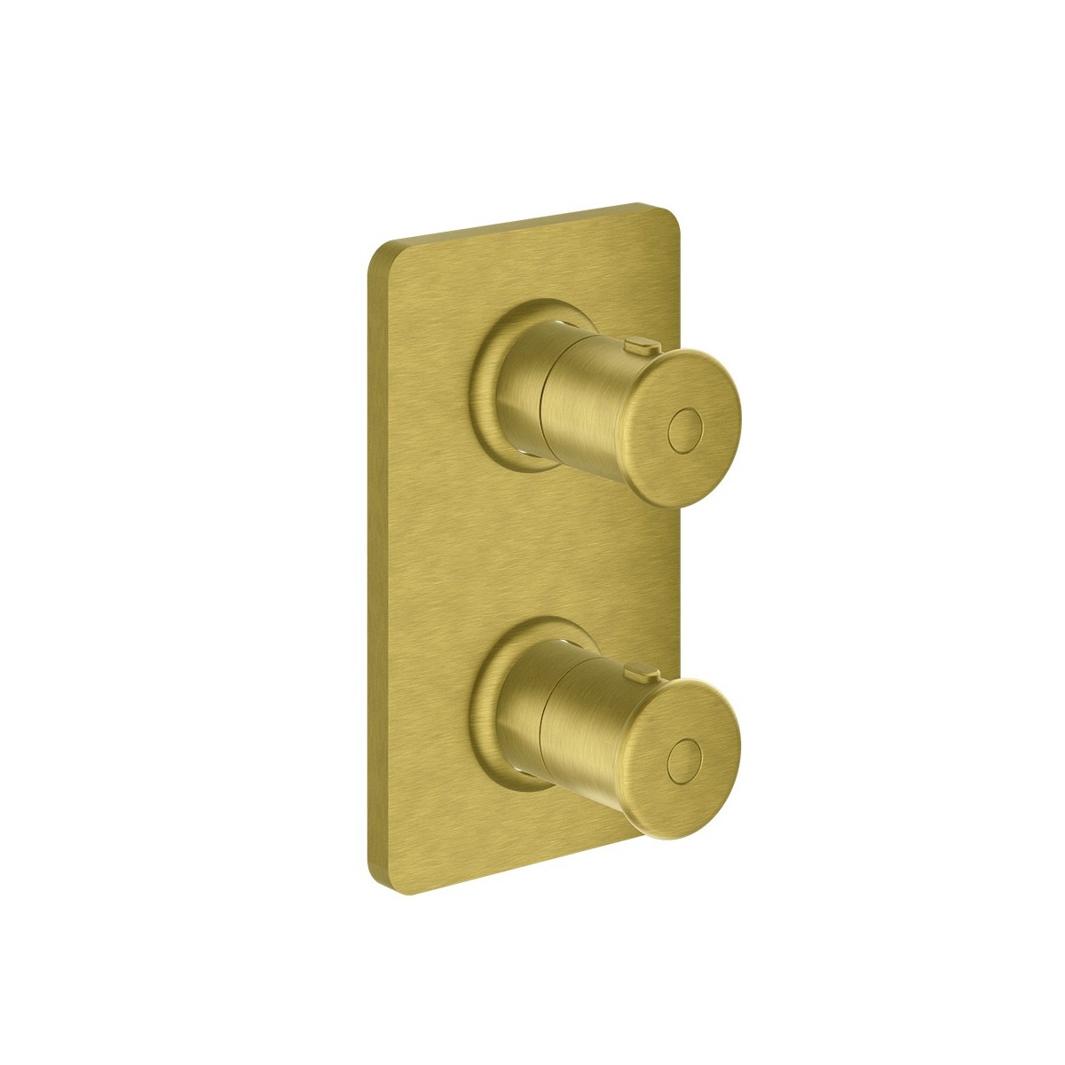 Façade externe douche Faro laiton thermostatique 2 sorties Or Brossé - CRISTINA ONDYNA FA75296P 