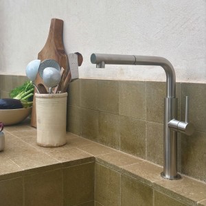 Mitigeur cuisine avec douchette pull out bi-jet inox - CRISTINA ONDYNA KX50128 