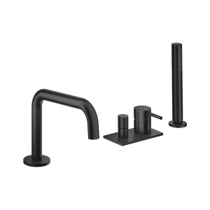 Mitigeur bain-douche 4 trous sur gorge Phi Imperial Black - CRISTINA ONDYNA PH18176 