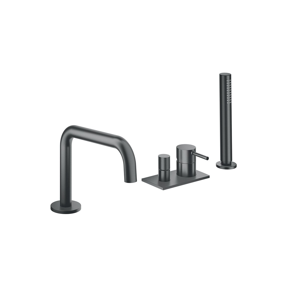 Mitigeur bain-douche 4 trous sur gorge Phi Metal Brossé - CRISTINA ONDYNA PH18177 