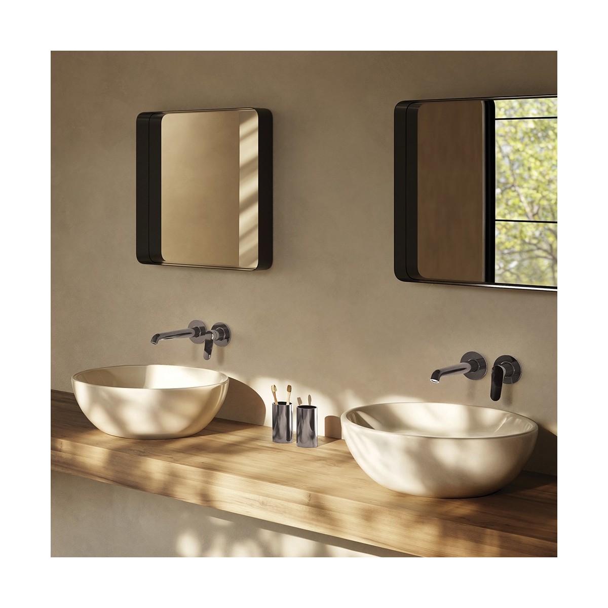 Façade Mitigeur Lavabo Botte 2 trous bec 18 cm Chromé - CRISTINA ONDYNA BT25751 