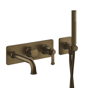 Façade encastrée mitigeur bain douche 2 sorties Vieux Bronze Mat - CRISTINA ONDYNA FA10293 