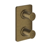 Façade externe douche Faro laiton thermostatique 2 sorties Vieux Bronze Mat - CRISTINA ONDYNA FA75293 