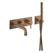 Façade de douche mitigeur 2 sorties avec douchette Phi Or Rose Brossé PVD - CRISTINA ONDYNA PH10234P 