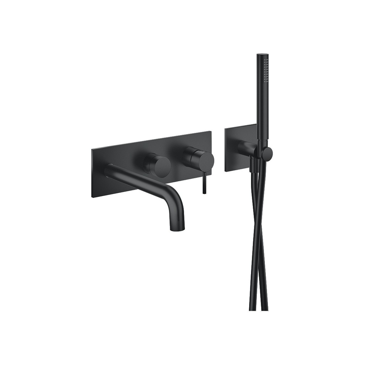 Façade de douche mitigeur 2 sorties avec douchette Phi Imperial Black - CRISTINA ONDYNA PH10276 