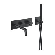 Façade de douche mitigeur 2 sorties avec douchette Phi Imperial Black - CRISTINA ONDYNA PH10276 