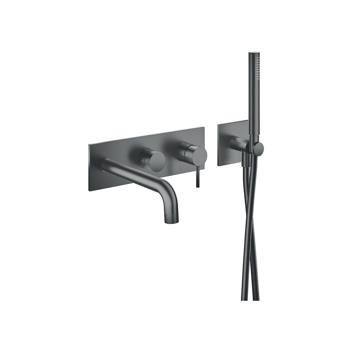 Façade de douche mitigeur 2 sorties avec douchette Phi Metal Brossé - CRISTINA ONDYNA PH10277 
