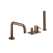 Mitigeur bain-douche 4 trous sur gorge Phi Or Rose Brossé PVD - CRISTINA ONDYNA PH18134P 