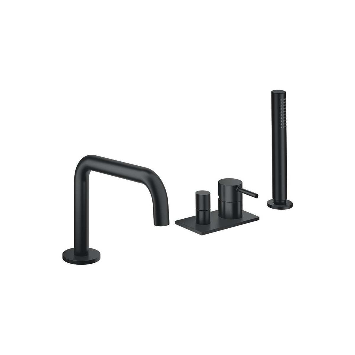 Mitigeur bain-douche 4 trous sur gorge Phi Imperial Black - CRISTINA ONDYNA PH18176 