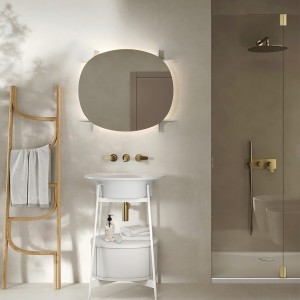 Façade mitigeur externe douche murale 2 sorties Or Brossé - CRISTINA ONDYNA BT60296P 