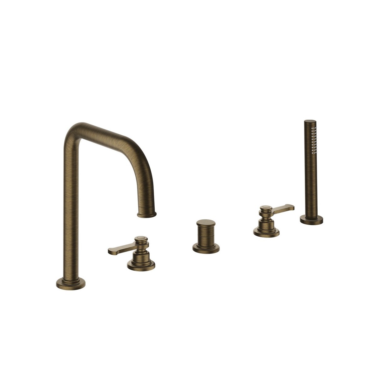 Bain/douche mitigeur 2 trous sur gorge Vieux Bronze Mat - CRISTINA ONDYNA FA12193 