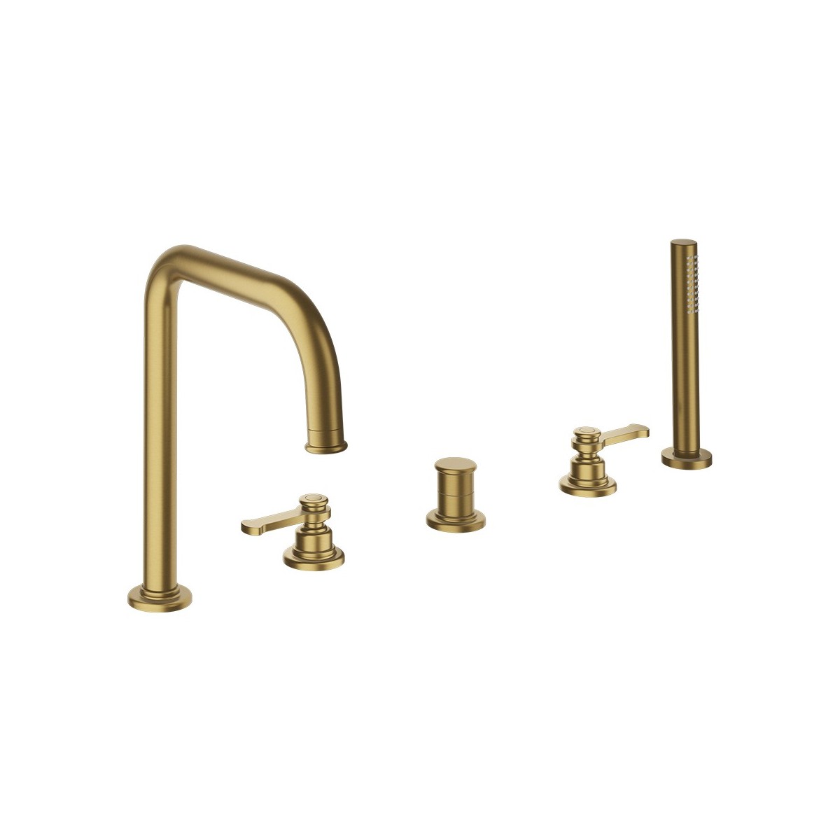 Bain/douche mitigeur 2 trous sur gorge Or Brossé - CRISTINA ONDYNA FA12196P 