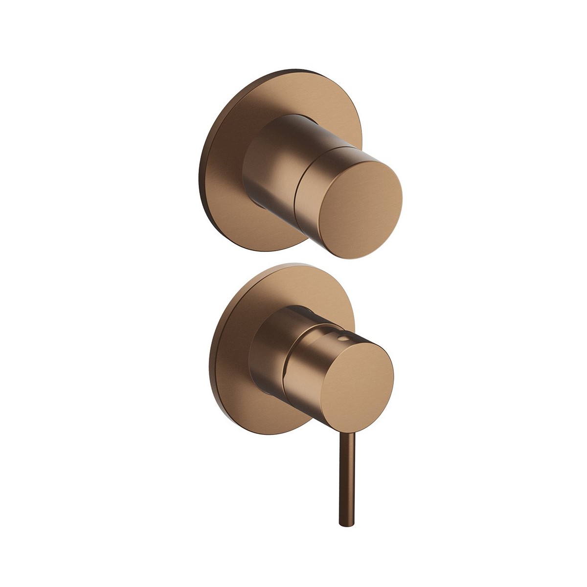 Mitigeur douche Phi 2 sorties installation verticale Or Rose Brossé PVD - CRISTINA ONDYNA PH66234P 