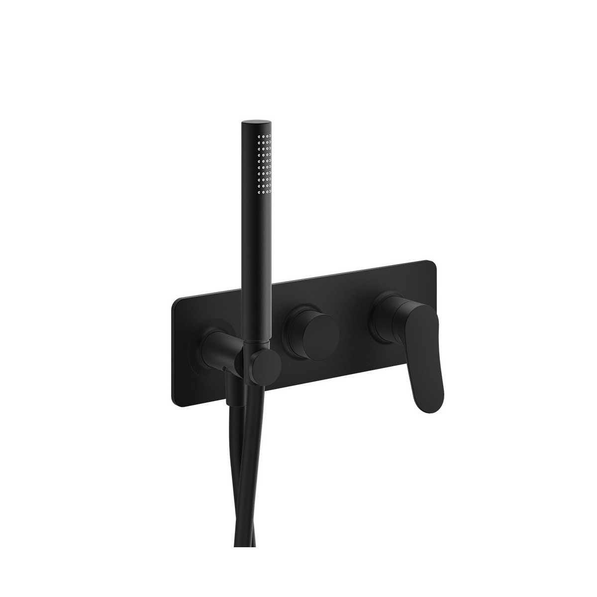 Façade mitigeur externe douche murale 2 sorties blackmat - CRISTINA ONDYNA BT60213 