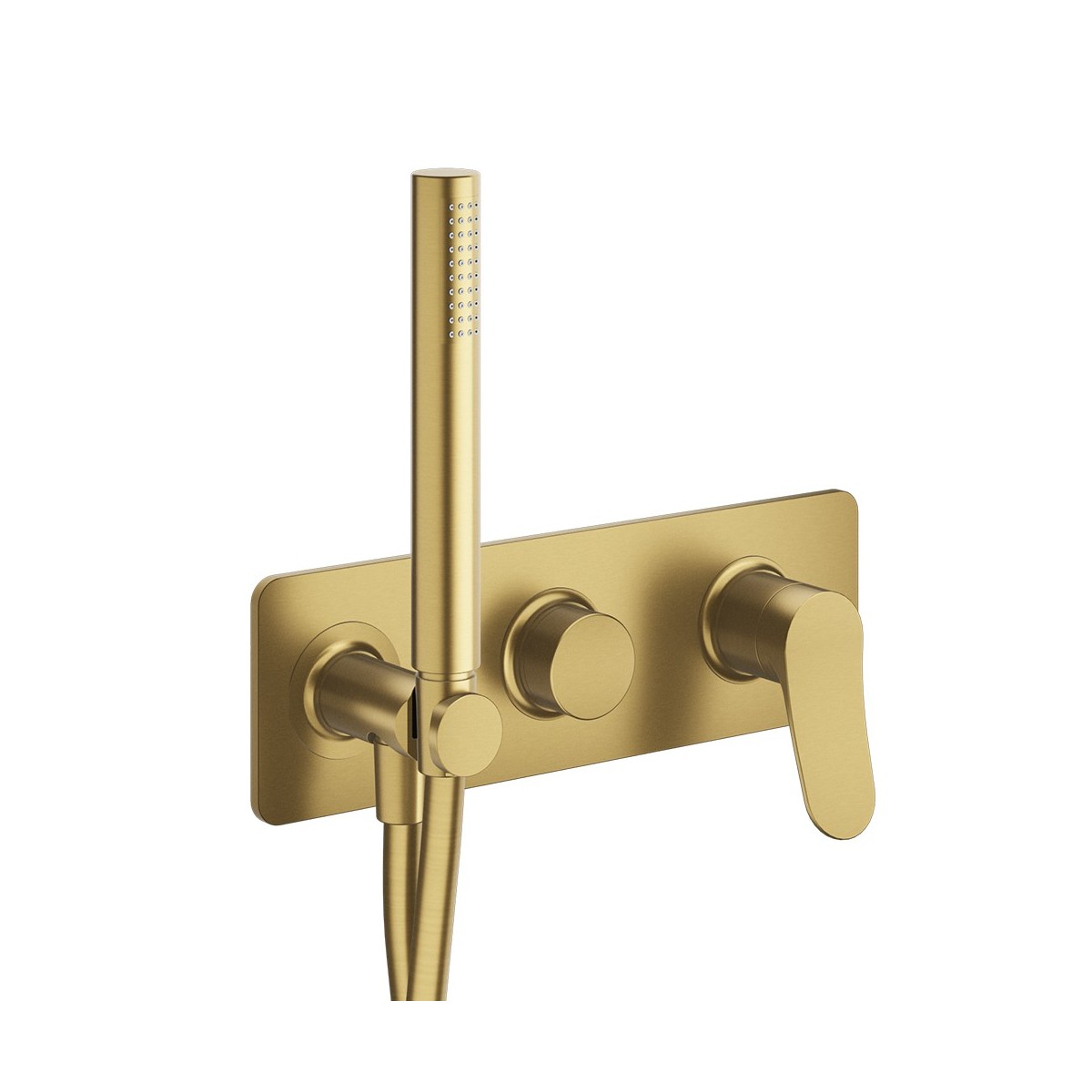 Façade mitigeur externe douche murale 2 sorties Or Brossé - CRISTINA ONDYNA BT60296P 