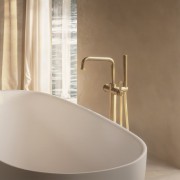 Bain douche mitigeur monocolonne sur pied sans mecanisme Or Brossé - CRISTINA ONDYNA FA18996P 