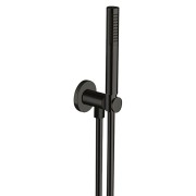 Ensemble applique prise d'eau douchette flexible ronde Infinity Black PVD - CRISTINA ONDYNA PD47555P 