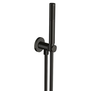 Ensemble applique prise d'eau douchette flexible ronde Infinity Black PVD - CRISTINA ONDYNA PD47555P 